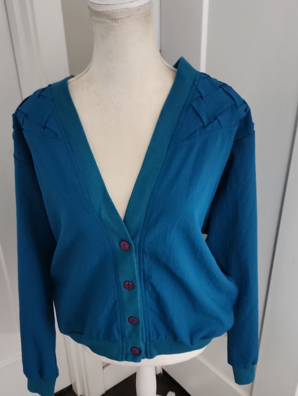 GAP Teal V-Neck Button Front Women's Cardigan
